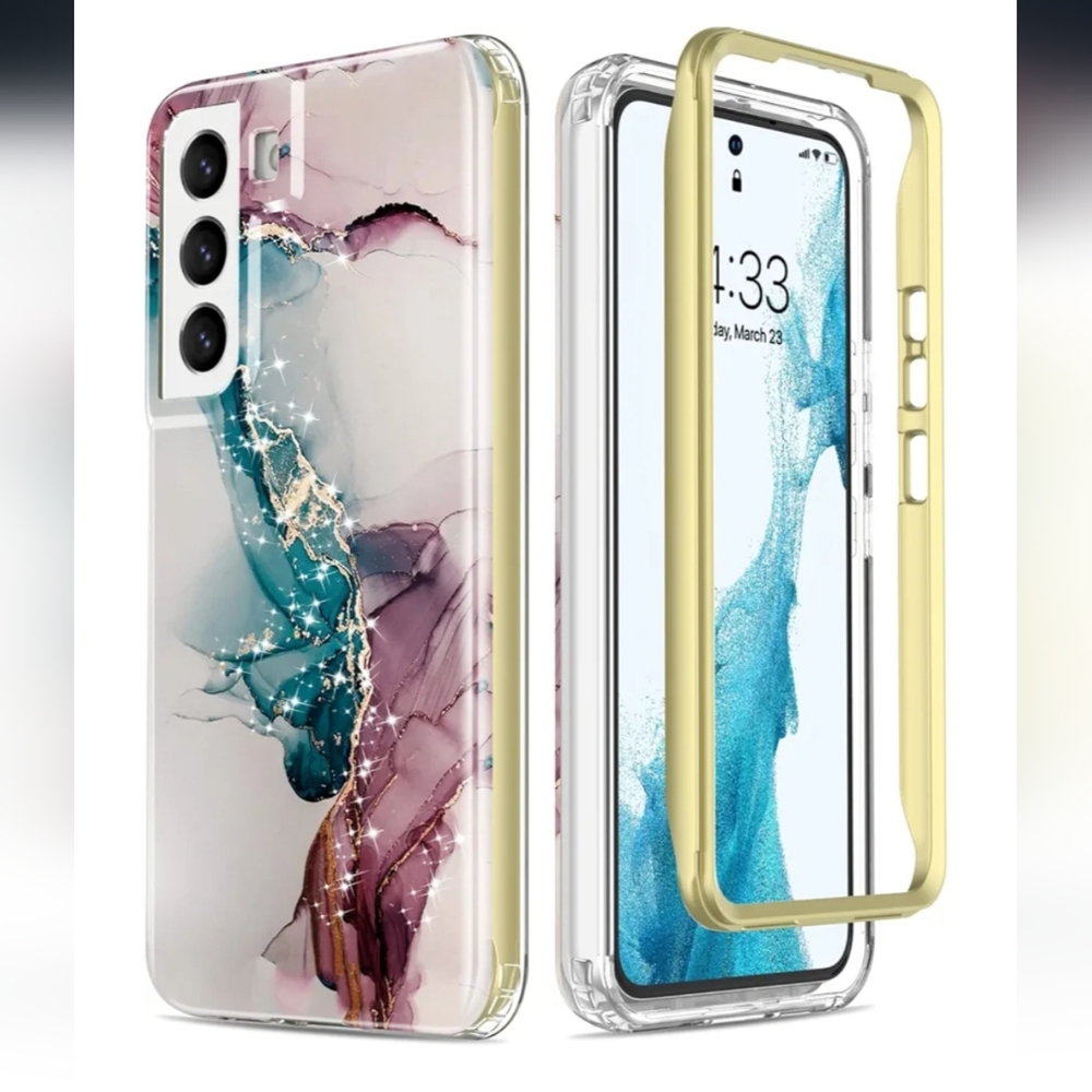 🔷️ Samsung Galaxy S22 White Gold Blue Purple Phone Case